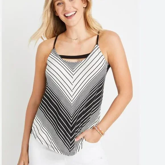 Maurices Black Stripe Tank Top Large - Picture 1 of 5